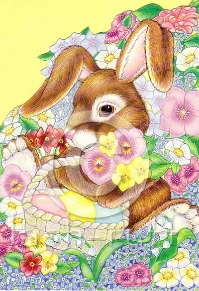 Easter Bunny in Flowers